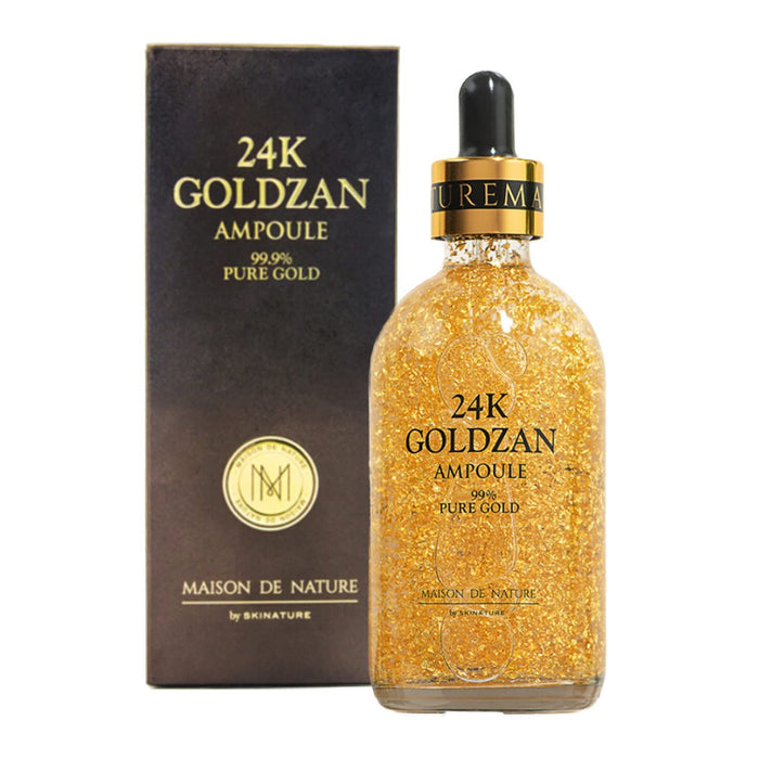 24K Goldzan Facial Serum Ampoule Pure Gold 99.9% Maison De Nature 100 ml Made in Korea