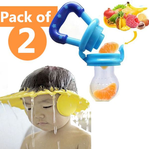 Pack of 2 Baby Shower Cap and Fruit Pacifer